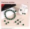 105pcs 10mm Rhinestone Beads for Jewelry Making, Dark Green Shiny Round Disco Ball Beads Bulk, Sparkle Crystal Clay for Bracelet Baseball Necklace Earring Crafting and DIY